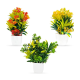 HOMETALES - Multicolor Evergreen Artificial Flowers With Pot ( Pack of 3 )