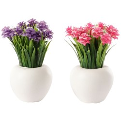 HOMETALES - Multicolor Wild Artificial Flowers With Pot ( Pack of 2 )