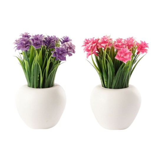 HOMETALES - Multicolor Wild Artificial Flowers With Pot ( Pack of 2 )