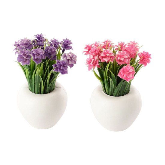 HOMETALES - Multicolor Wild Artificial Flowers With Pot ( Pack of 2 )