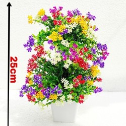 zonezer - Multicolor Daisy Artificial Flowers With Pot ( Pack of 1 )