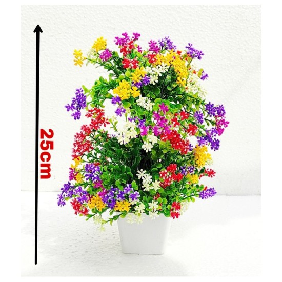 zonezer - Multicolor Daisy Artificial Flowers With Pot ( Pack of 1 )