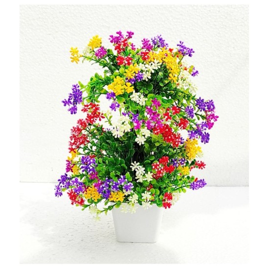 zonezer - Multicolor Daisy Artificial Flowers With Pot ( Pack of 1 )