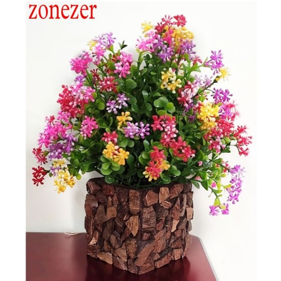 zonezer - Multicolor Daisy Artificial Flowers With Pot ( Pack of 1 )