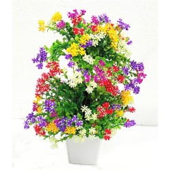 zonezer - Multicolor Daisy Artificial Flowers With Pot ( Pack of 1 )