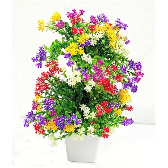 zonezer - Multicolor Daisy Artificial Flowers With Pot ( Pack of 1 )