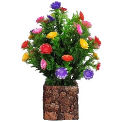 zonezer - Multicolor Sunflower Artificial Flowers with Basket ( Pack of 1 )