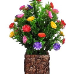 zonezer - Multicolor Sunflower Artificial Flowers with Basket ( Pack of 1 )