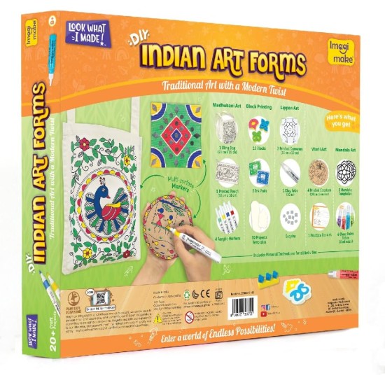 Imagimake 3-in-1 Awesome Craft Kit - Kids Arts and Crafts - Arts and Crafts for Kids Ages 6-8 - Air Dry Clay, Paper Quilling Kit, Stamp for Kids - Gifts for 5, 6, 7, 8 Year Old Girls