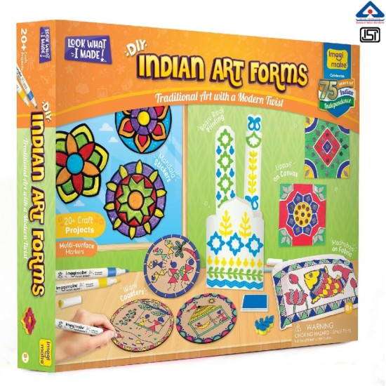 Imagimake 3-in-1 Awesome Craft Kit - Kids Arts and Crafts - Arts and Crafts for Kids Ages 6-8 - Air Dry Clay, Paper Quilling Kit, Stamp for Kids - Gifts for 5, 6, 7, 8 Year Old Girls