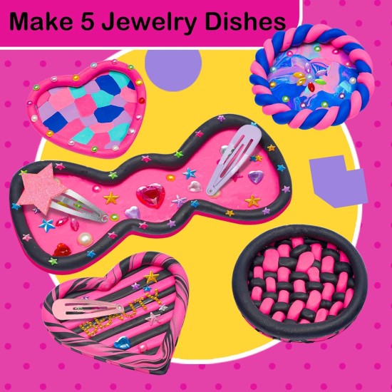 Tomons Make Your Own Jewelry Dish Arts and Crafts Kit for Girls Kids Ages 6 7 8 9 10 11 12 Years Old and Up Birthday Gift Ideas