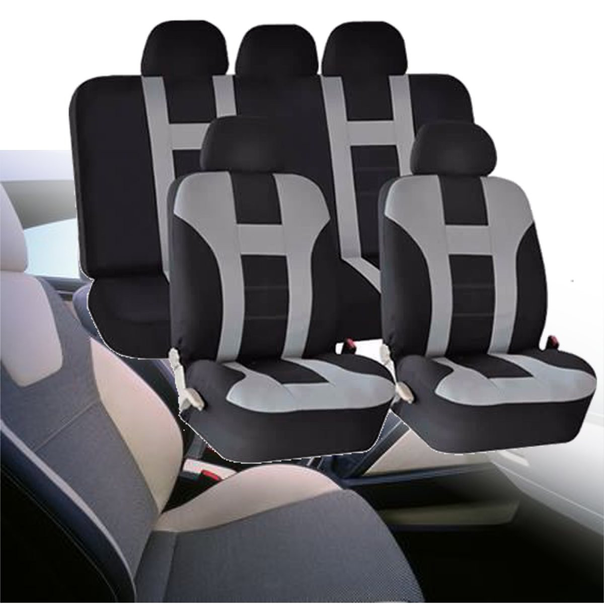 Universal-Car-Seat-Covers-Front-Rear-Protectors-9-Piece-Set-Washable-GreyBlack-1114093-1