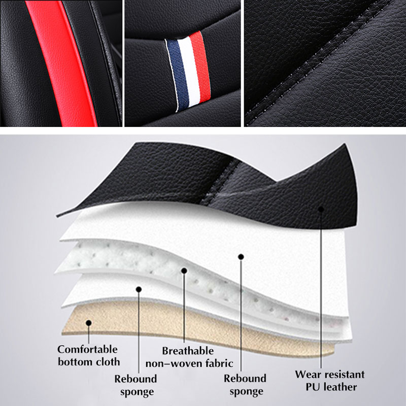 Universal-PU-Leather-Car-Front-Seat-Cushion-Cover-Non-slip-Protector-Mat-Black-1664889-2