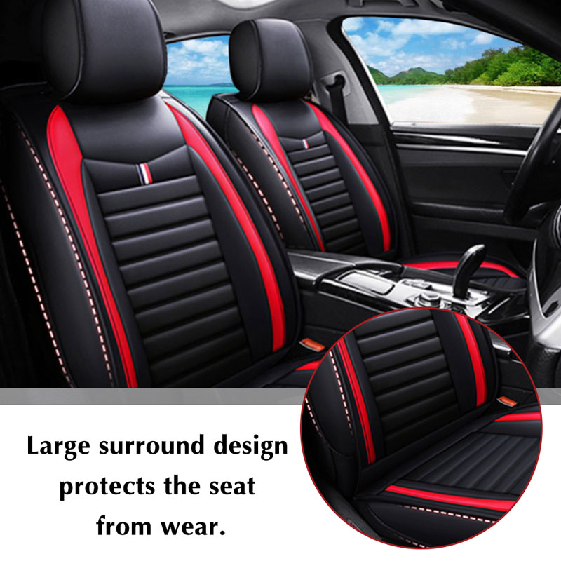 Universal-PU-Leather-Car-Front-Seat-Cushion-Cover-Non-slip-Protector-Mat-Black-1664889-3