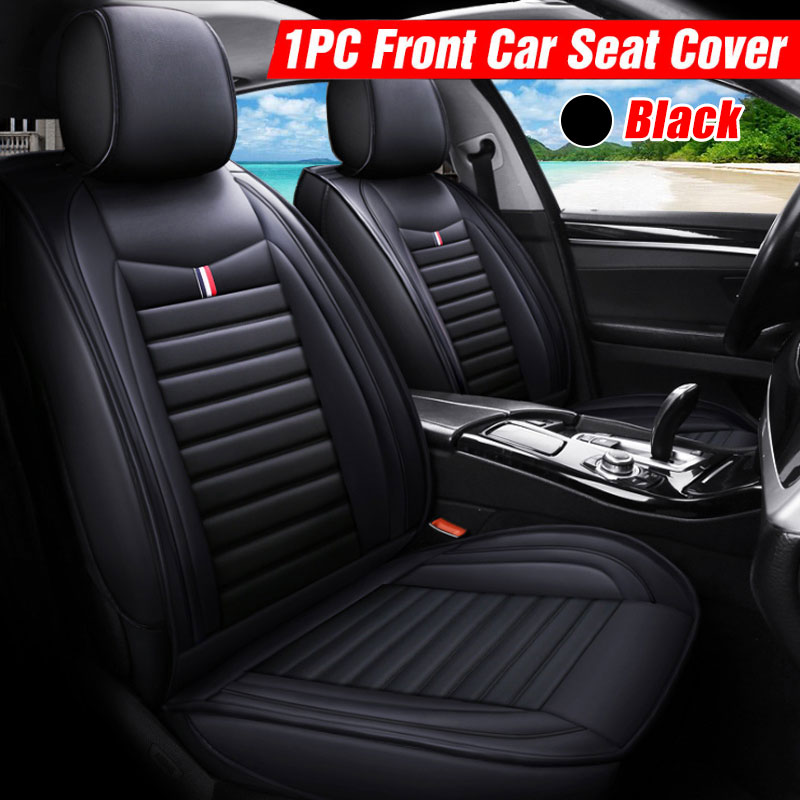 Universal-PU-Leather-Car-Front-Seat-Cushion-Cover-Non-slip-Protector-Mat-Black-1664889-5