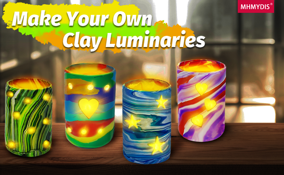 Make-Your-Own-Clay-Luminaries-Arts-and-Crafts-Clay-kit-for-Boys-Girls-and-Teens-Age-6-7-8-9-10-11-12-Year-Old-and-up-Make-4-Clay-Lantern-Clay-Lumin-11